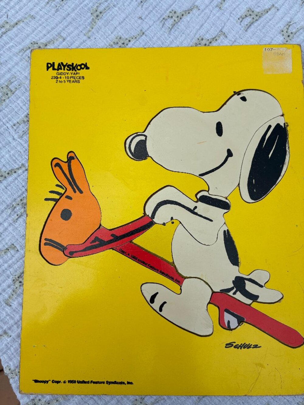 Vintage Playskool Peanuts “Giddy-Yap!” wooden puzzle Snoopy